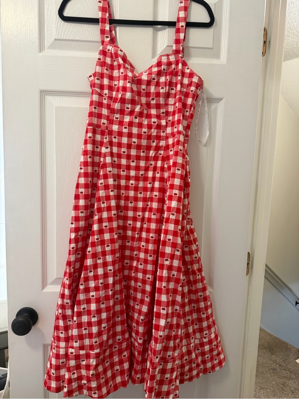 Avec Les Filles Cherry Red Gingham Dress NWT - Picture 3 of 5